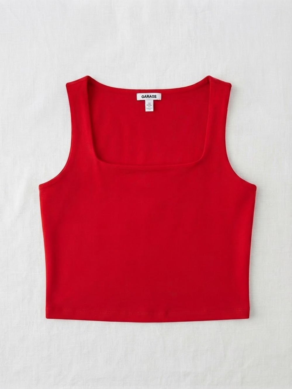 Garage Red Square-Neck Crop Tank
